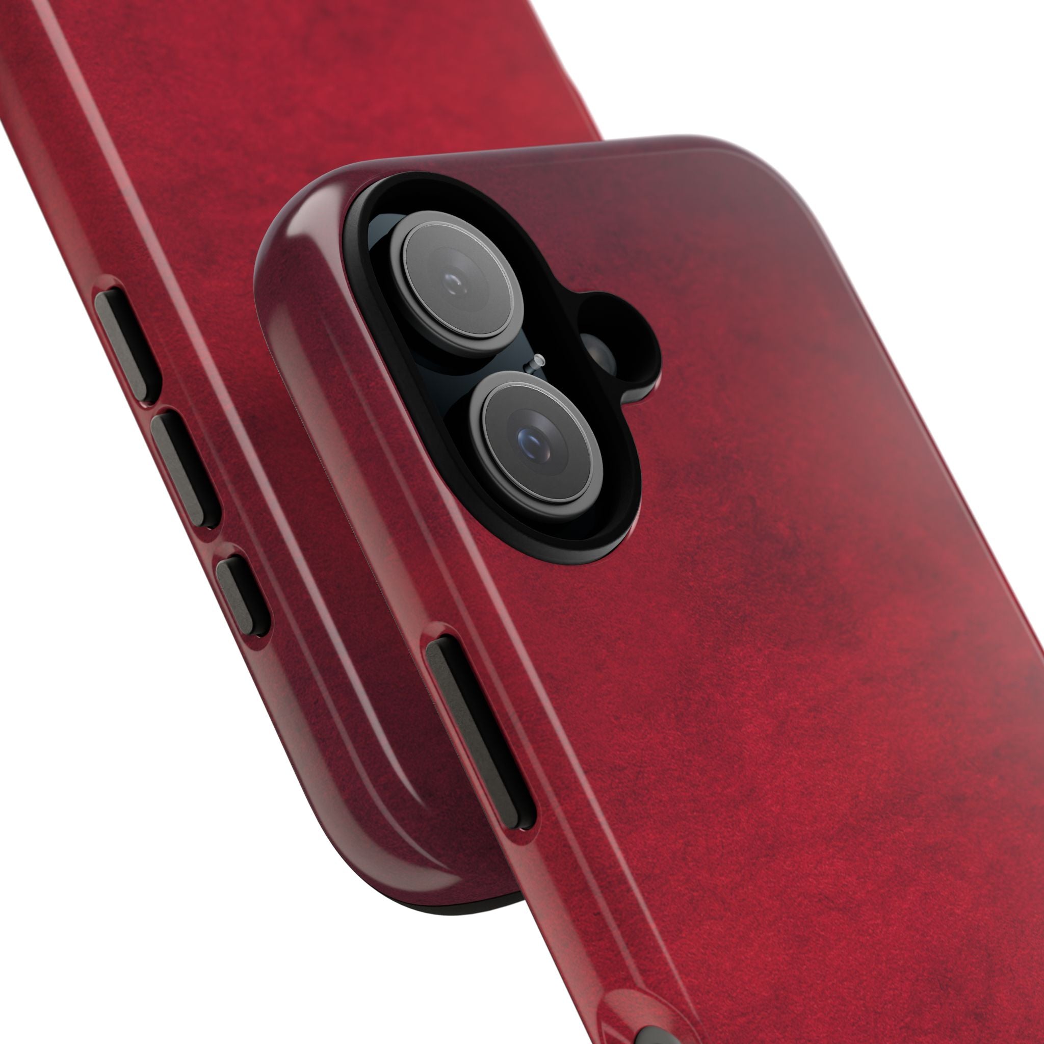 Red Leather Texture Phone Case Impact-Resistant Case