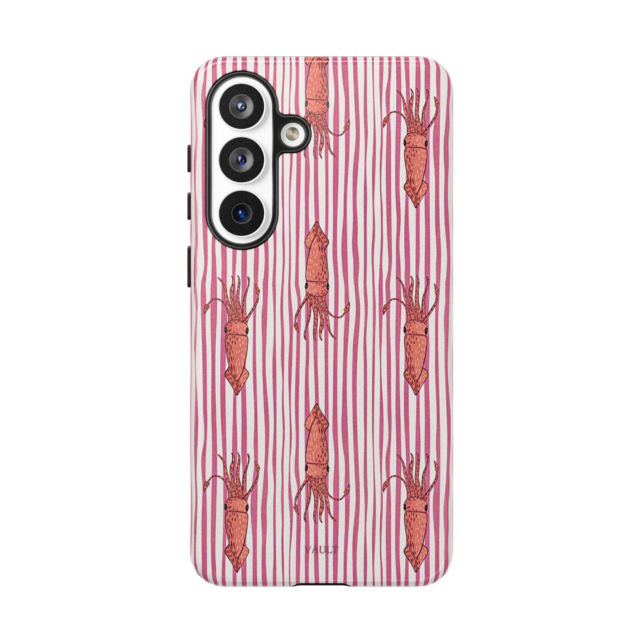 Squid Stripe Phone Case — Pink Nautical Sea Creature Pattern