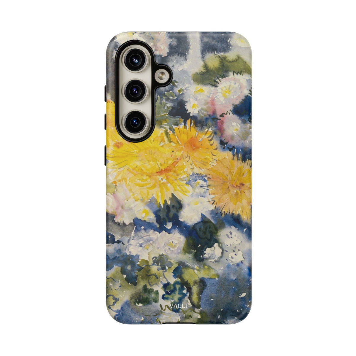 Floral Watercolor Phone Case – Yellow Chrysanthemums Design