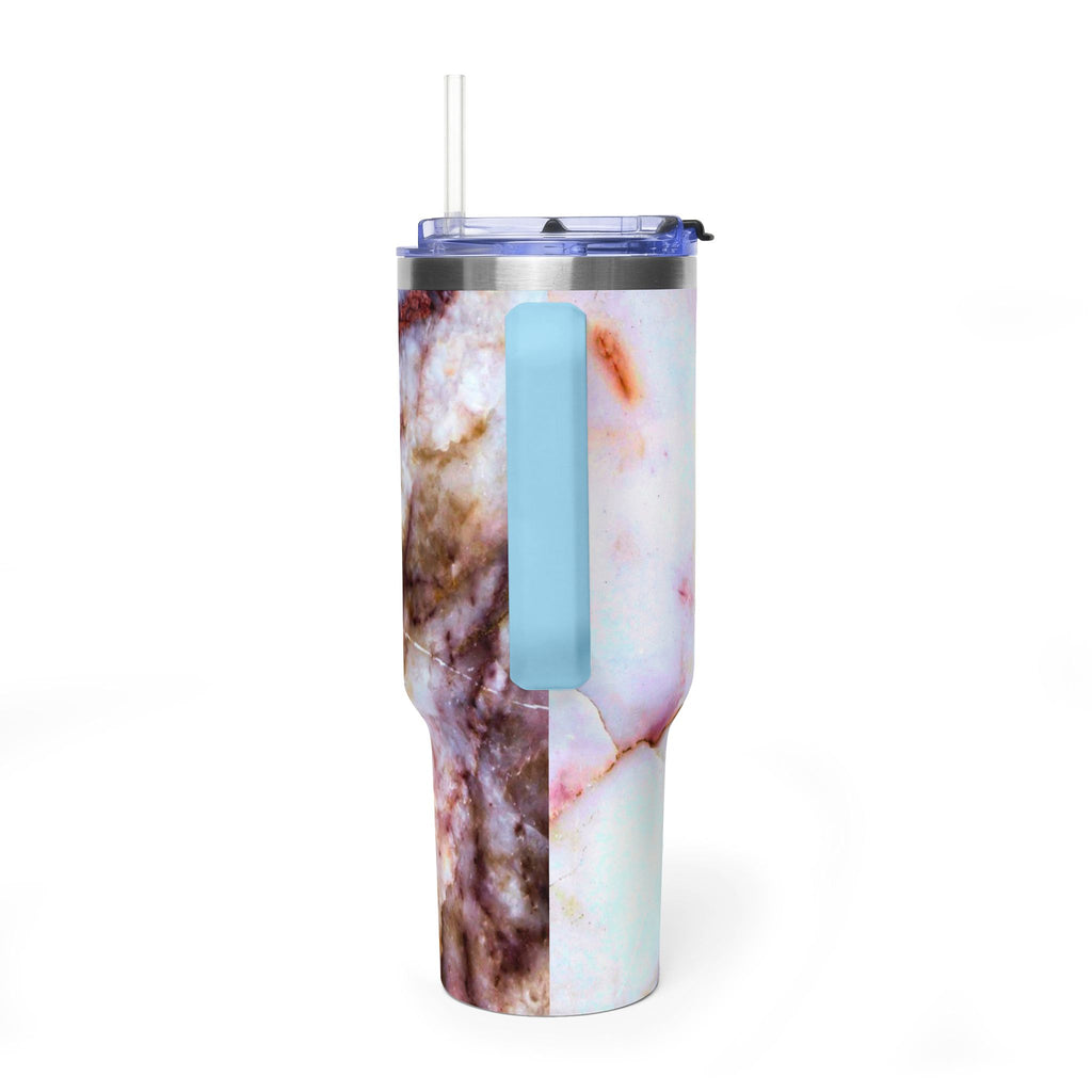 40oz Marble Rose Quartz Vacuum Tumbler – Insulated Travel Mug
