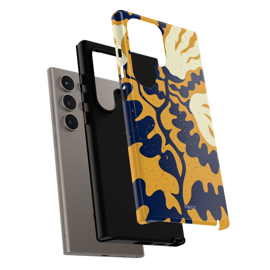 Bold Abstract Floral Phone Case (Navy & Mustard)
