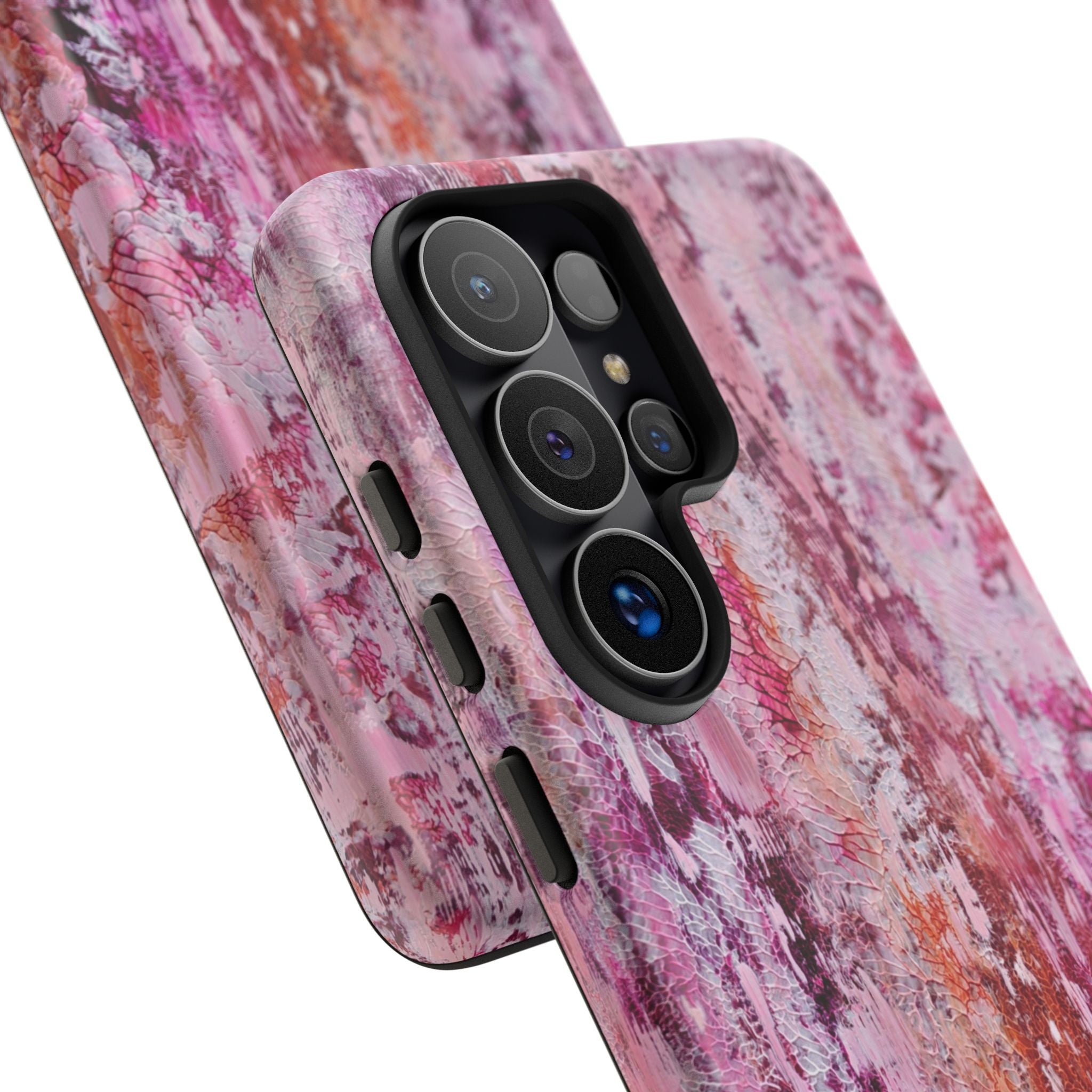 Pink Abstract Art Tough Phone Case — Protective Artistic Phone Cover