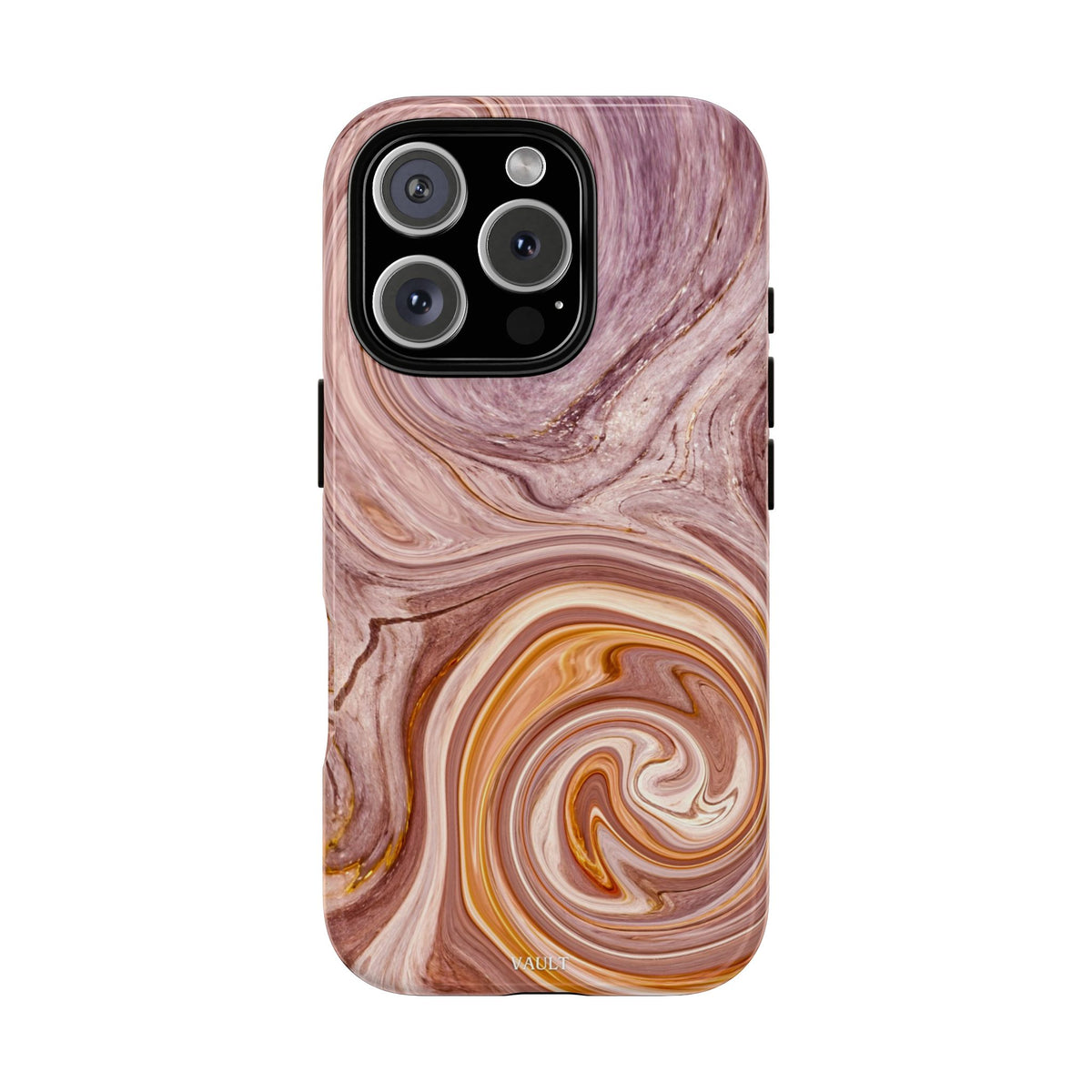 Marble Swirl Phone Case — Pink & Gold Abstract Tough Case