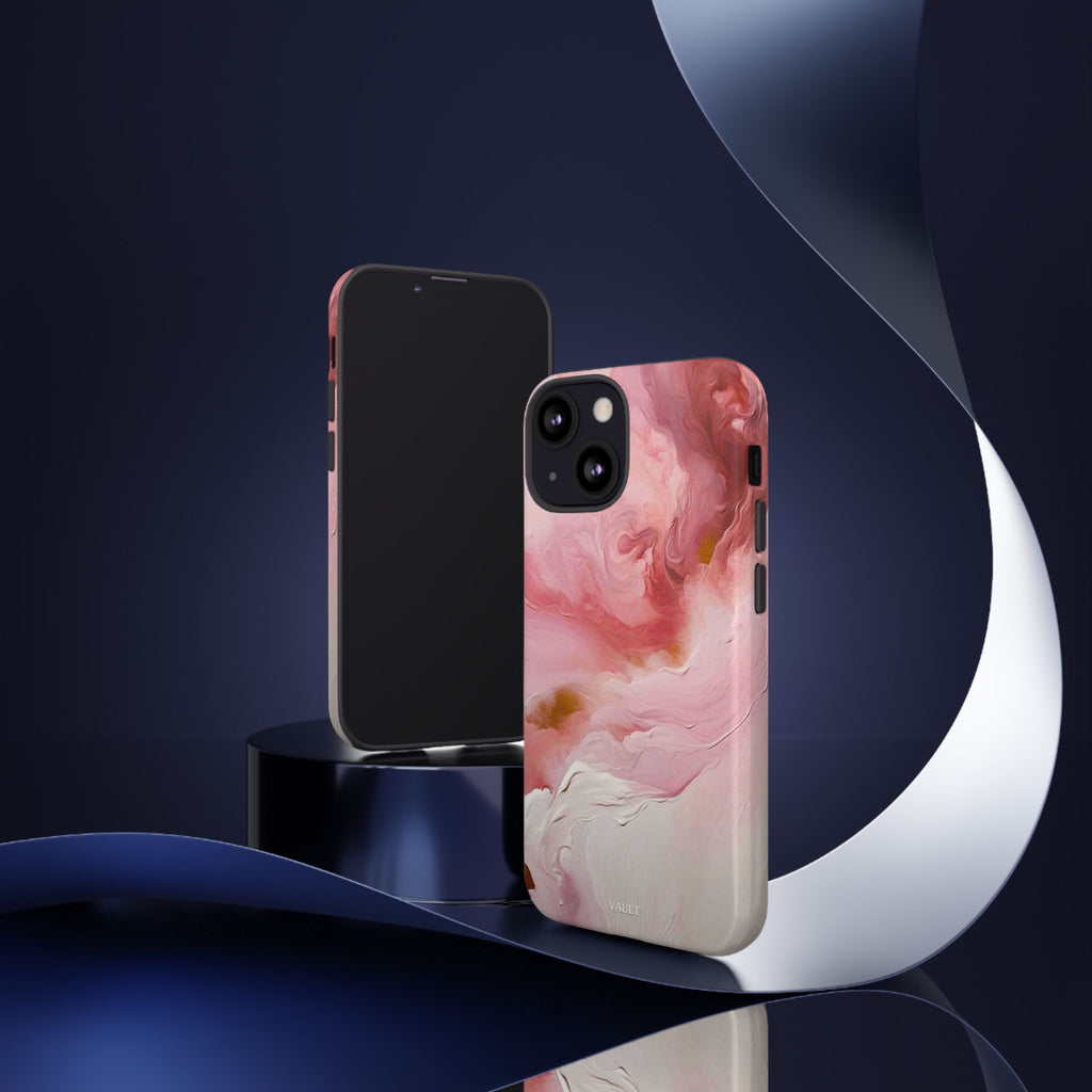Pink Marble Tough Phone Case — Protective Artistic Phone Cover