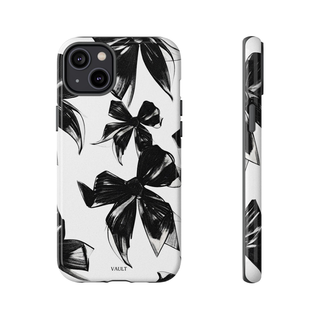 Floral Brushstroke Phone Case — Black & White Botanical Tough Case