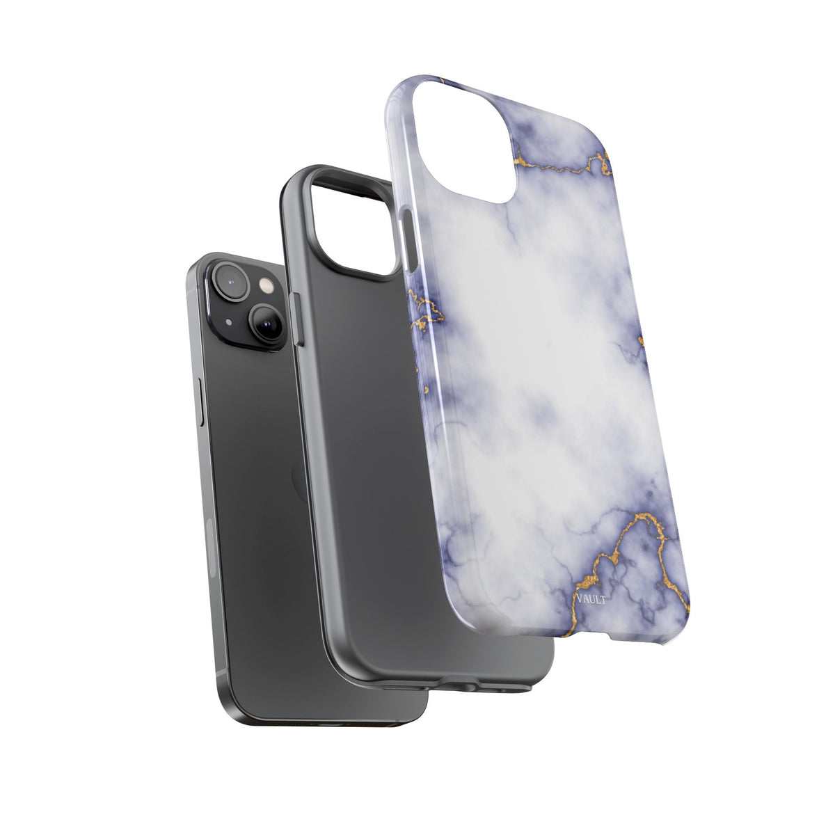 Purple Marble Tough Phone Case with Gold Veins