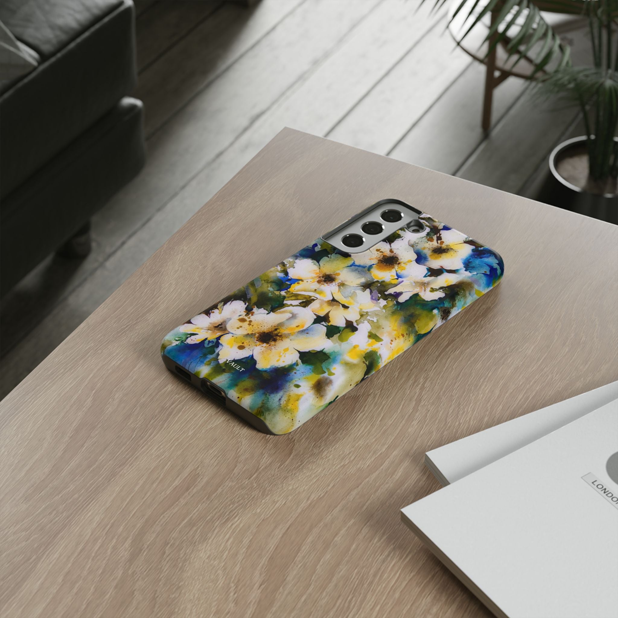 Floral Watercolor Tough Case – Yellow White Blossom Phone Cover