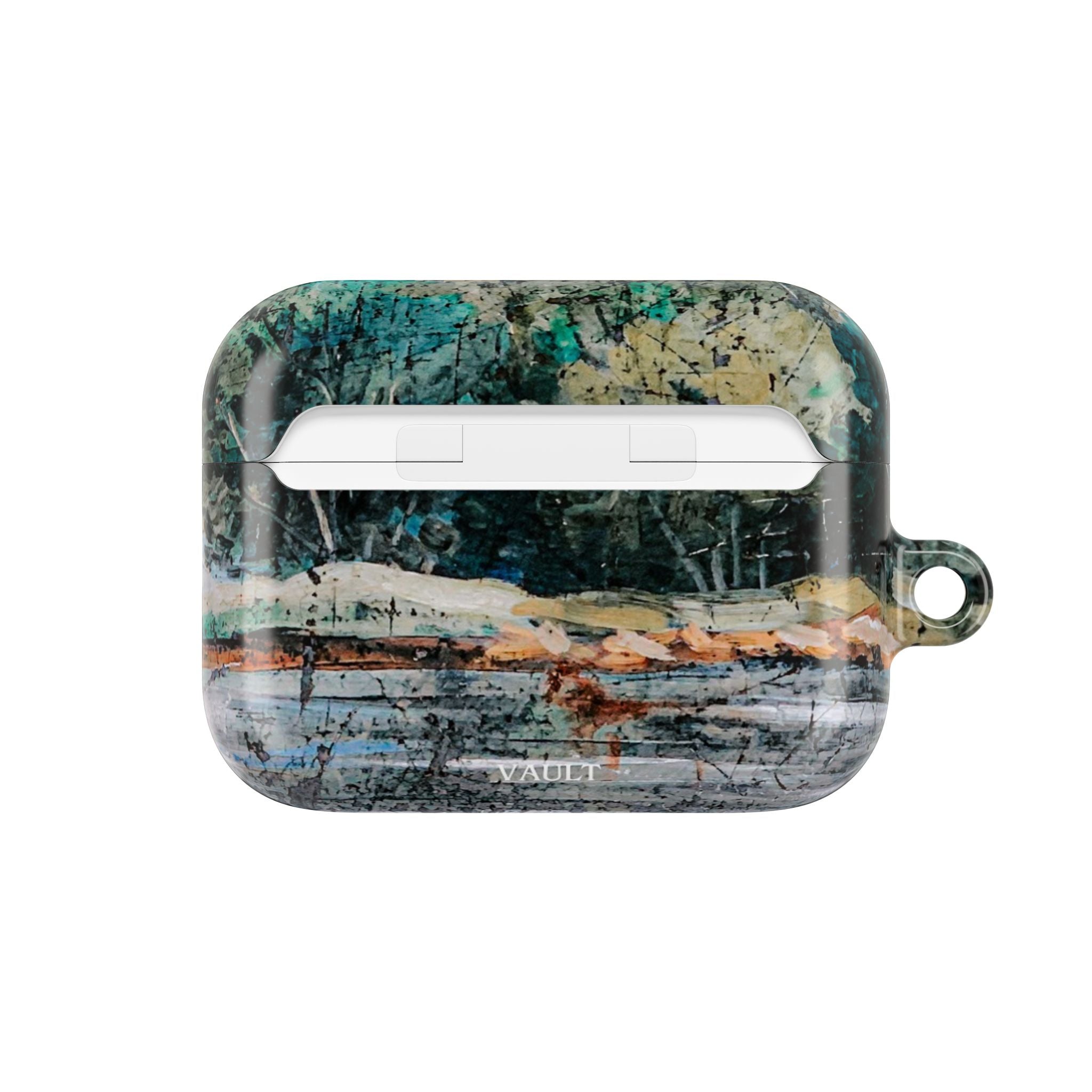 Marbled Forest AirPod Case — Green Teal Abstract Protective Cover